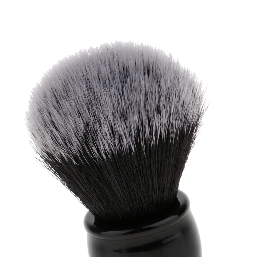 Professional Men's Mustache Beard Facial Grooming Shave Brush for Daily Shaving Black Handle Dense Nylon Hair