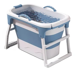 72cm Baby Bath Tub Swimming Tub Large Baby Bath Tub Foldable Bath 3-piece Gift Package with Storage Box and Water Hose