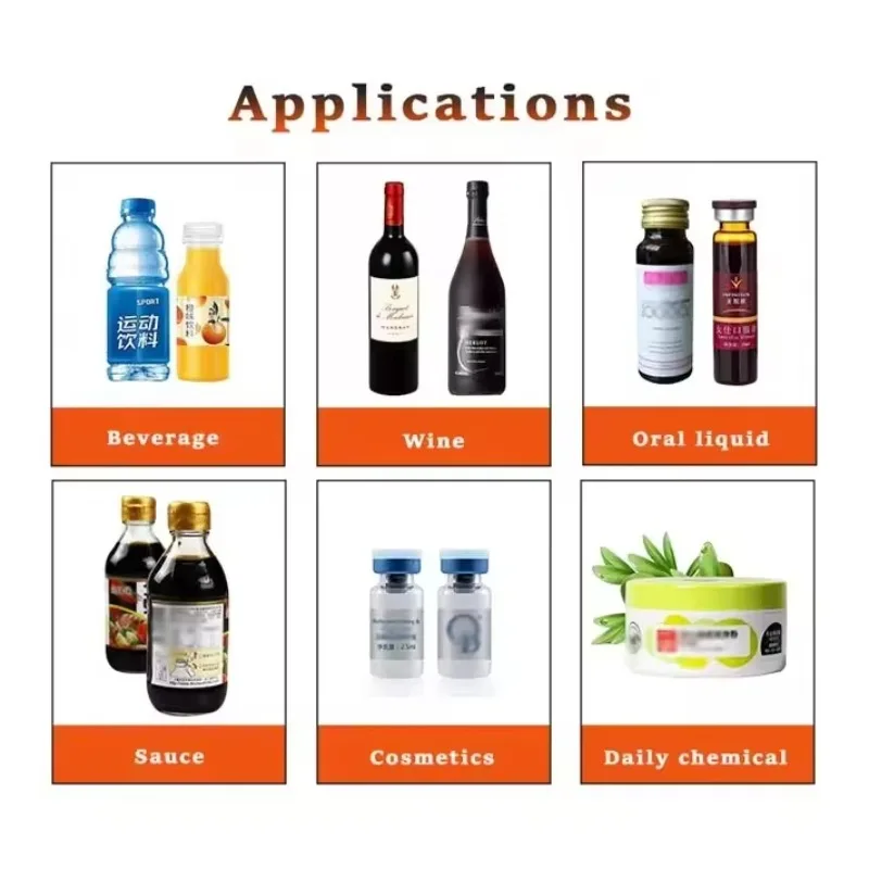 Auto Labeling Machine Adhesive Sticker Wrap Around Bottle Label Applicator Bottle Tube Vial Jar Tin Can Glass PET Bottle