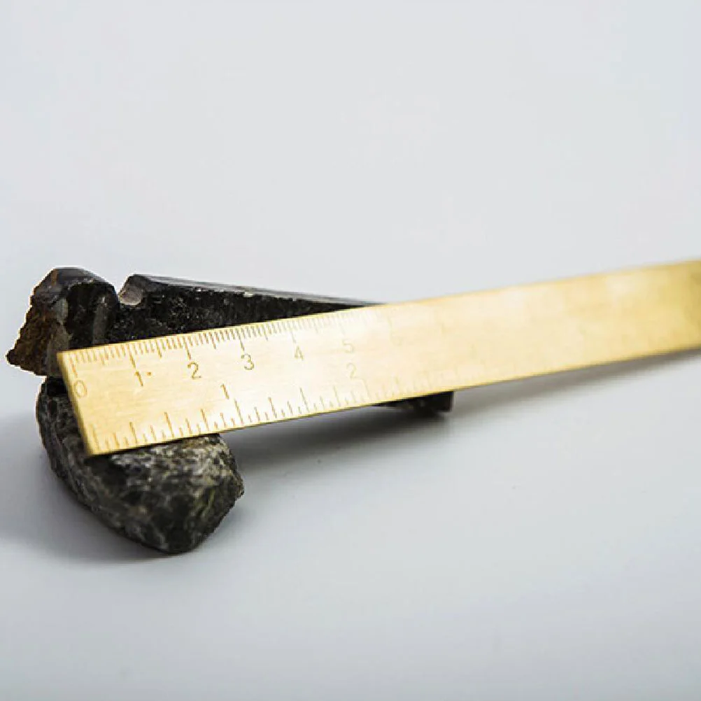 Brass Ruler Household Vintage Drawing Bookmark Straight Multi-function Bookmarks