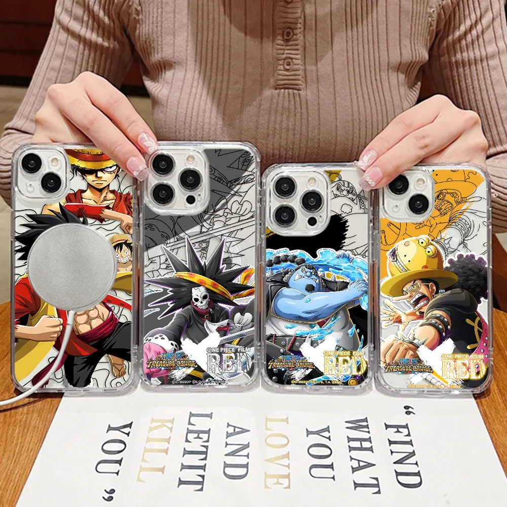 HOT Anime Ones Pieces Magnetic Phone Case for Samsung Galaxy S25 S24 S23 S22 S21 S20 FE Edge Plus Ultra 5G Soft Clear TPU Cover