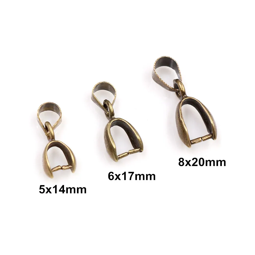 50pcs/lot 5x14mm 6x17mm 8x20mm 7 Colors Pendants Clasps Clips Bails Connectors Charm Beads Necklace Jewelry Making Findings