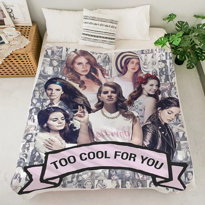 Anime Blanket S-Lana Del Reys Fluffy Soft Blankets Winter Double Bed Blankets Warm Fleece Camping Downy Blanket Sofa Blankets