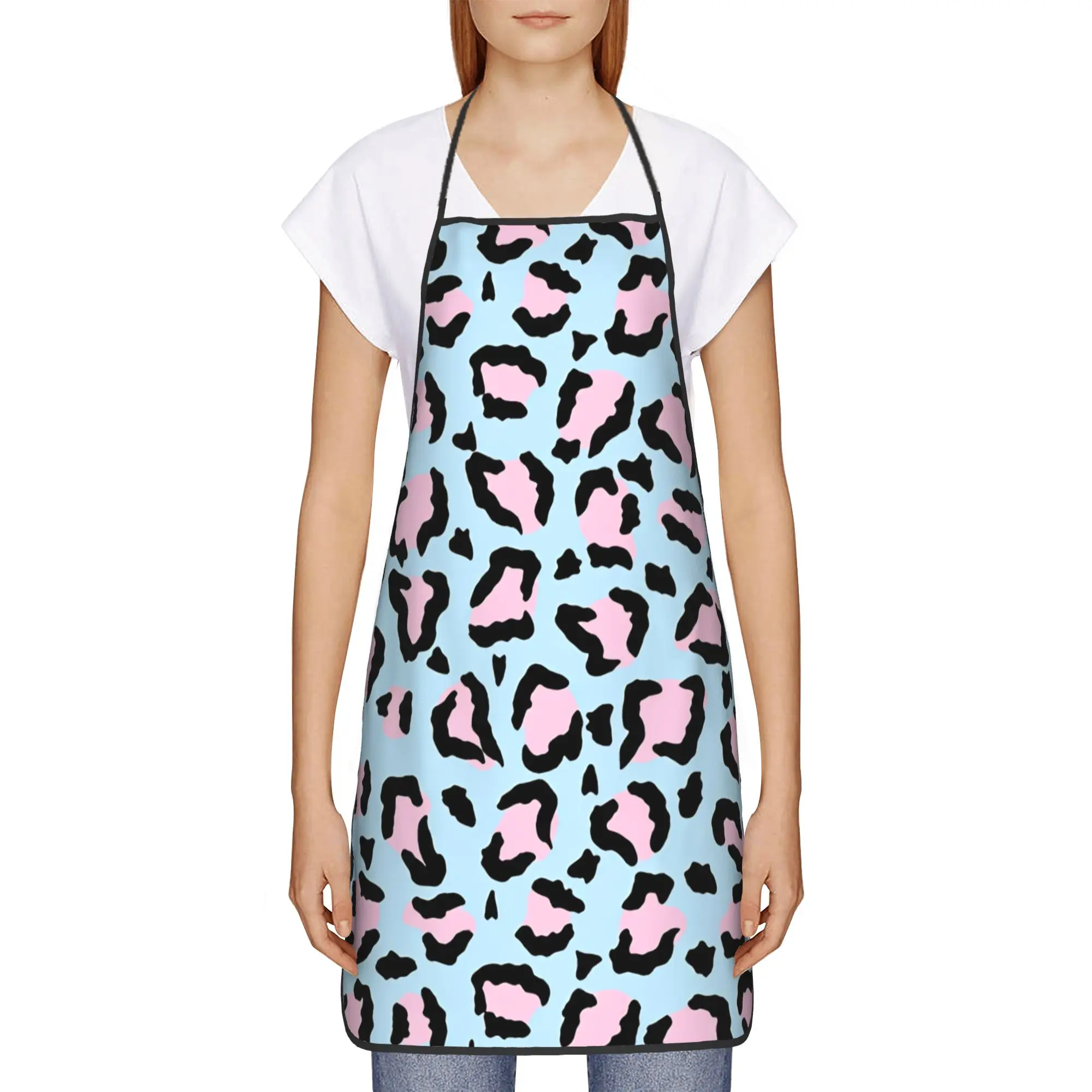 Leopard print  Apron  Fashionable Cleaning Kitchen Accessories Work Barber Aprons without Pocket