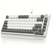 AJAZZ 75% keyboard, support 82-key hot-swappable, wired gaming office mechanical keyboard, 5-layer architecture, volume control