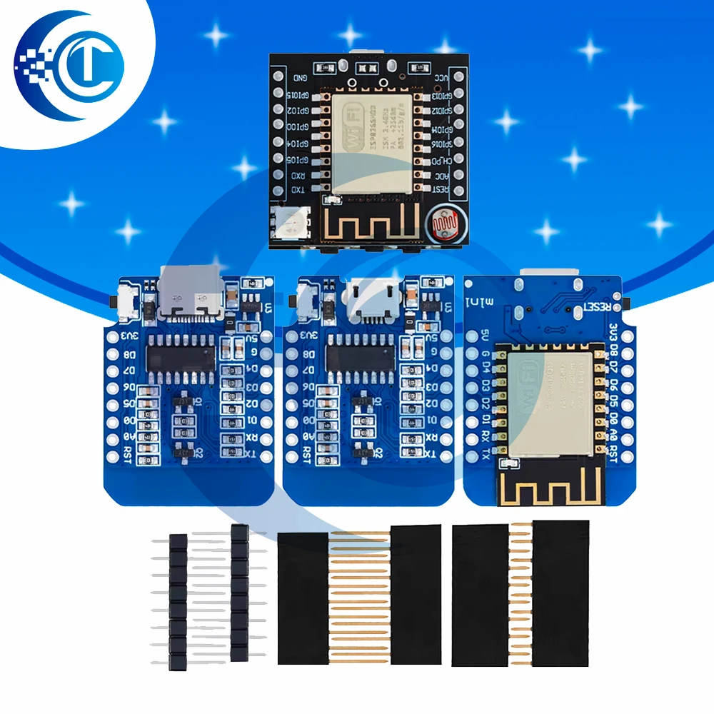 Industrial-Grade 3.3V WiFi Module – 11-Pin ESP-12F (ESP8266EX) for Arduino/WeMos D1 Mini Compatible