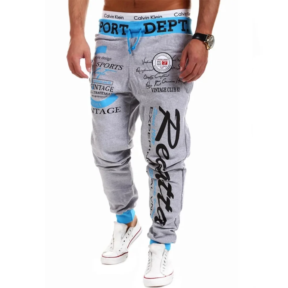 Mens Casual Pants Fitness Men Sportswear Track Pants Bottoms Joggers Sweatpants Trousers Black Gyms High Street