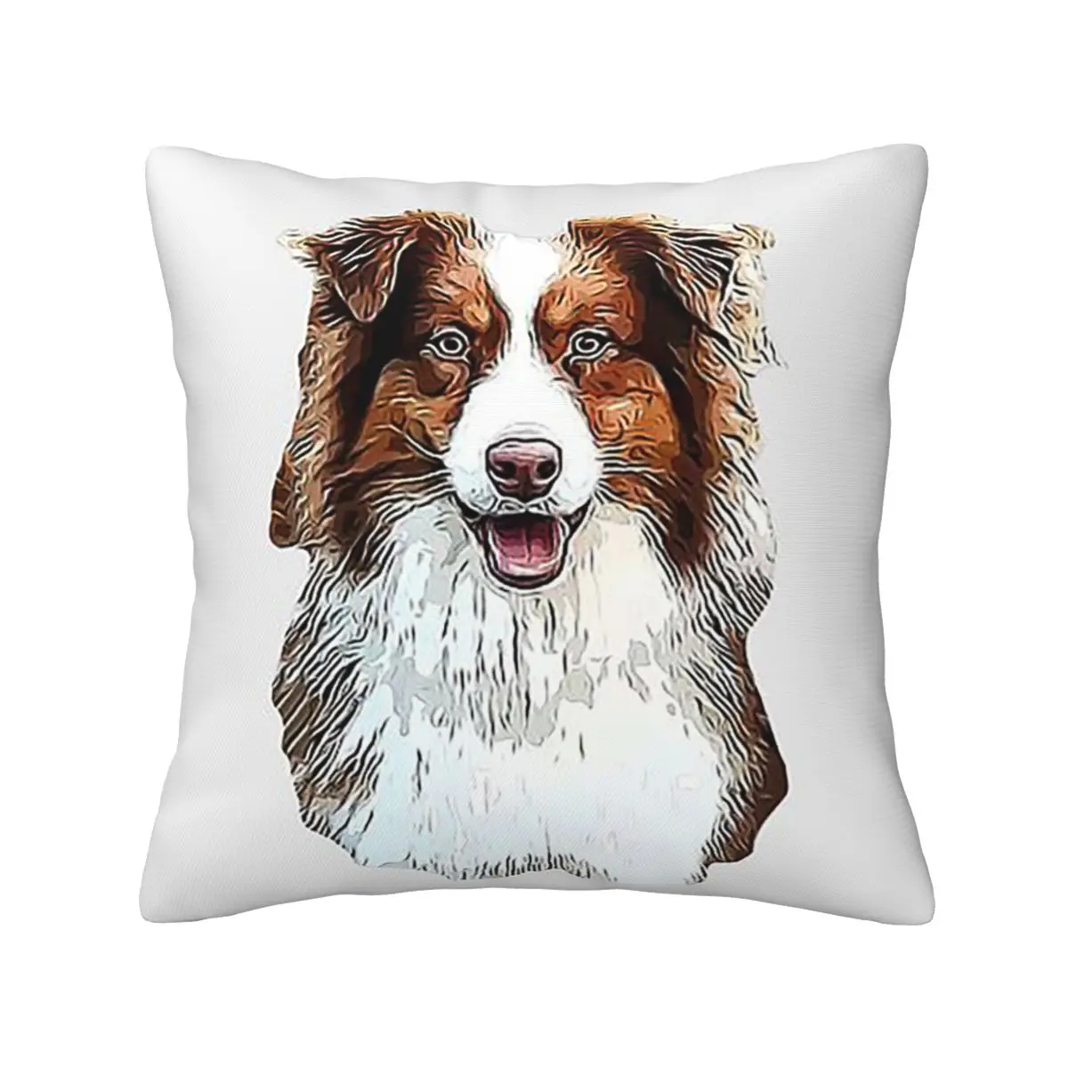 Australian Shepherd Red Tricolor Lovers Square Pillowcase Pillow Cover Cushion Decor Comfort Throw Pillow for Home Sofa