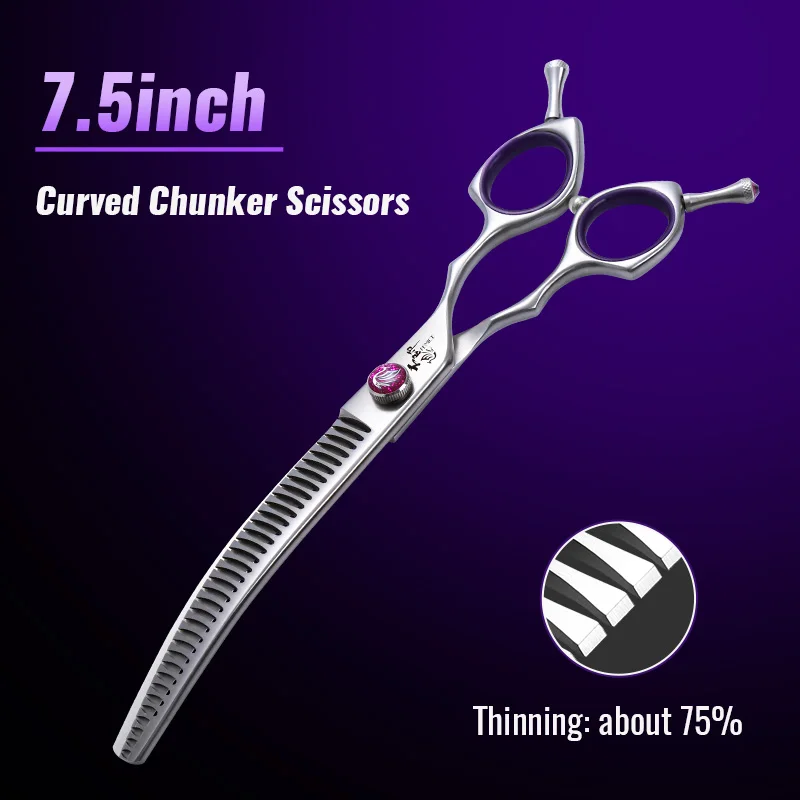 Fenice 7.0/7.5/8.0 inch Professionele Pet Grooming Scharen Visgraat Tanden Rechte/Gebogen Chunker Schaar JP440C Groomer Gereedschap