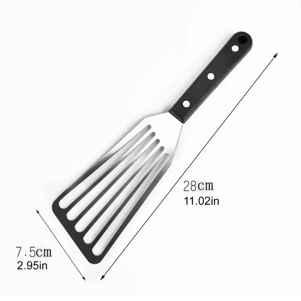 Stainless Steel Fish Turner Stainless Steel Fish Spatula with Non-slip Handle Ergonomic Pancake Turner Bbq Scraper Slotted