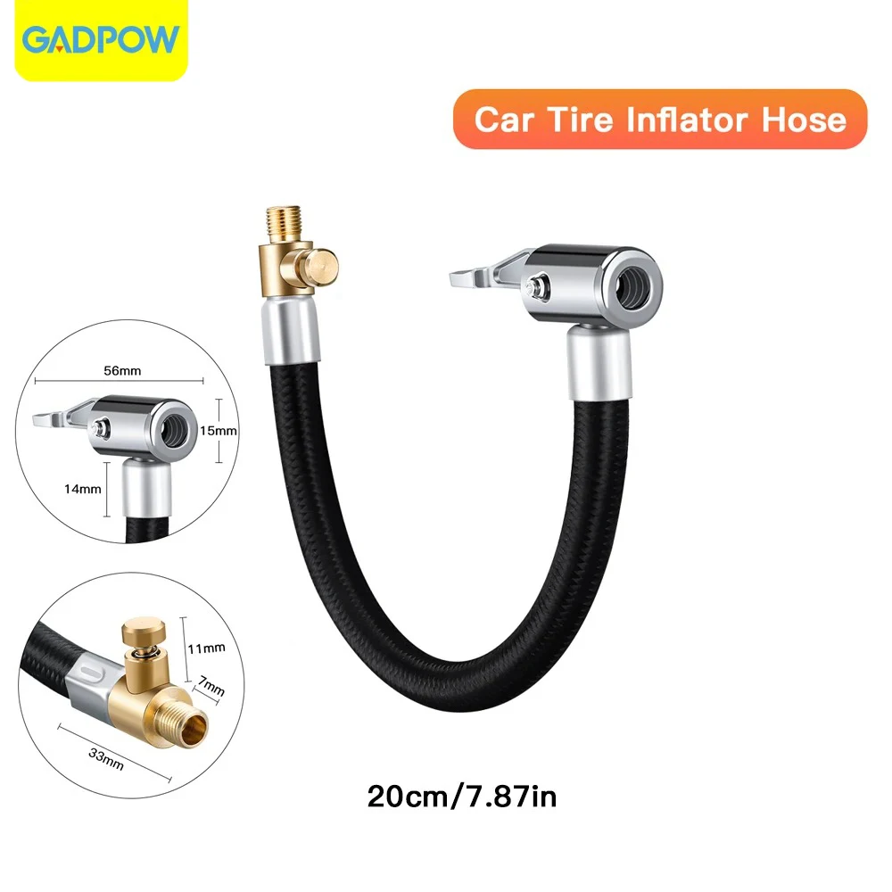 

Gadpow Car Tire Inflator Hose Air Pump Extension Tube Adapter Can Be Deflated Air Chuck Lock for Motorcycle Bike Tyre