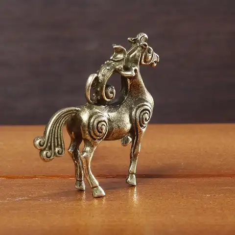 △ Metal Horse Figurine, Solid Desktop Decorative Craft, Antique Bronze Miniature Model Of The Twelve Zodiac Animals.