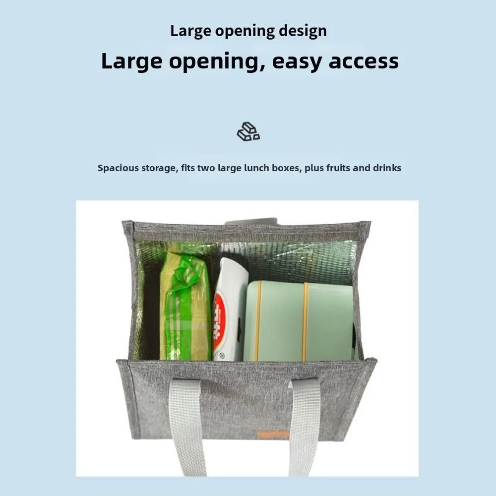 Portable Oxford Cloth Insulated Lunch Bag Aluminum Foil Reusable Lunch Box Bag Waterproof Oilproof Thermal Lunch Bag