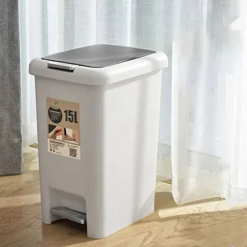 Plastic Pedal Waste Bins Large Multiple Capacity Living Room Bedroom Luxury Lid Garbage Can Kitchen Bathroom Toilet Accessories