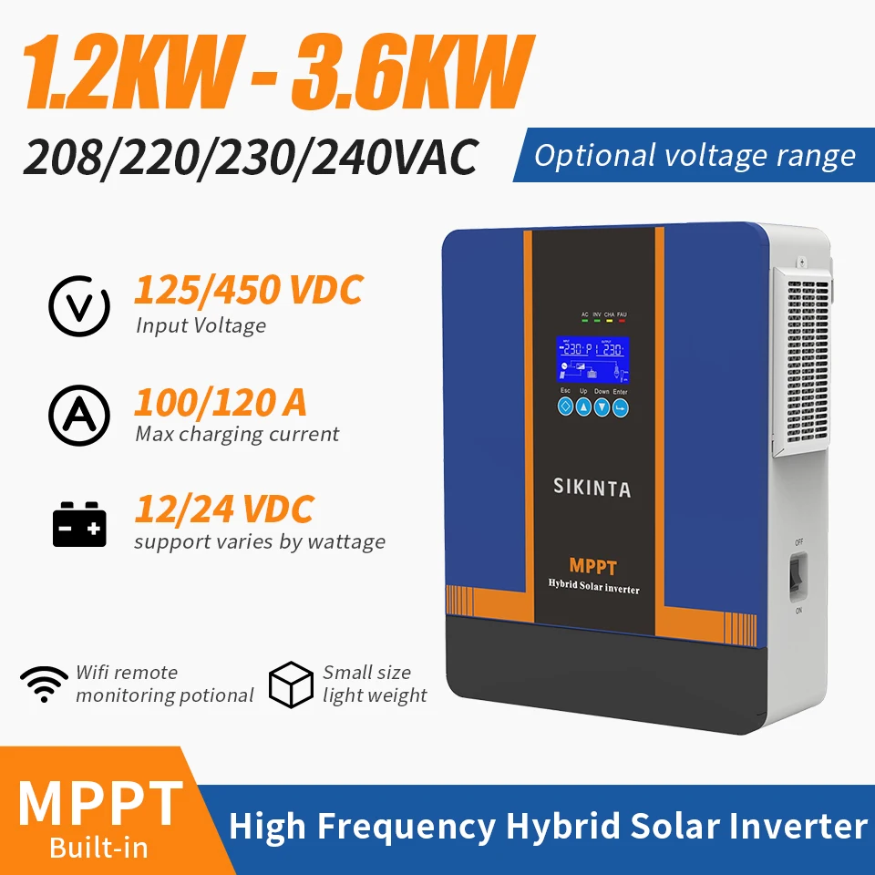 Hybrid Solar Inverter MPPT Energy Saving 1.2KW Photovoltaic Inverter for Home Power System
