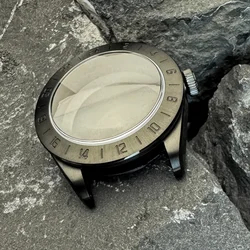 40mm EXP 24 시간 GMT 스틸 베젤 시계 케이스 4R35 4R36 NH34 NH35 무브먼트 사파이어 익스플로러 시계 액세서리 PVD