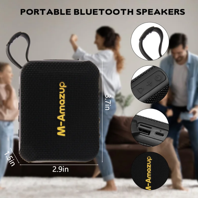 16H وقت اللعب بطارية كبيرة سماعة لاسلكية تعمل بالبلوتوث 5.3 المتكلم TWS التخييم في الهواء الطلق ركوب الدراجات تشغيل تعزيز باس مضخم صوت ستيريو صغير