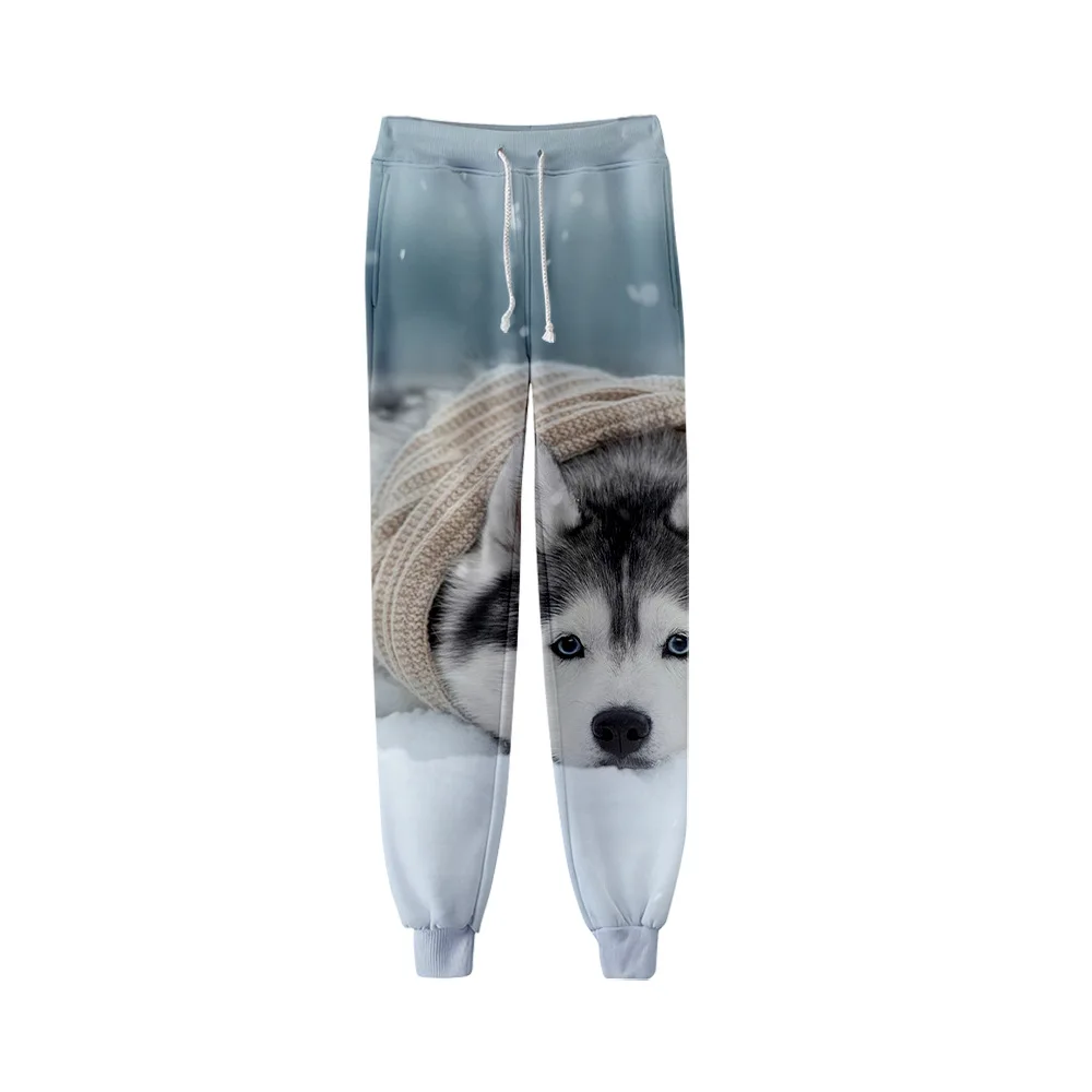 Celana Keringat Anjing Husky Hewan CELANA JOGGER 3D Celana Panjang Kasual Celana Olahraga Hip Hop Pria/Wanita Celana Jalanan Pantalon Homme