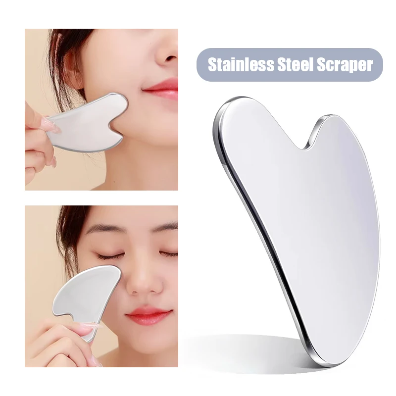 Stainless Steel Guasha Scraping Massage Scraper Face Massager Tightening Gua Sha Eye Face Board SPA Body Massage Tool