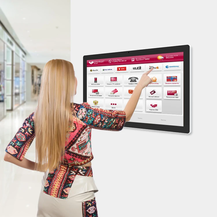 Wall Mount Shopping Mall Custom Sizes Lcd Capacitive Touch Screen Media Video Advertising Display Kiosk