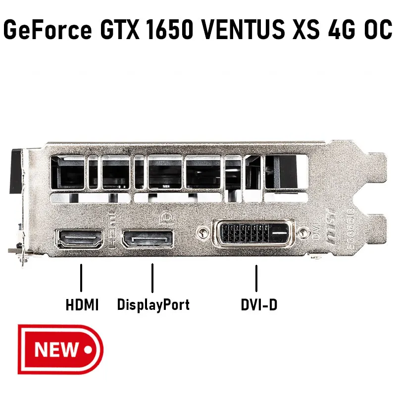 Msi geforce gtx 1650 ventus xs oc 12nm 4g gddr5 gddr6 placas de vídeo de 128 bits 1650 gpu 4gb d5 d6 placa gráfica para cpu desktop novo