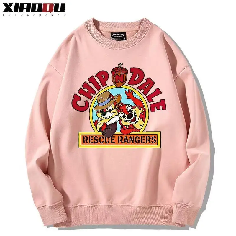 

Новые осенне-зимние толстовки с круглым вырезом от Chip 'n' Dale, модные парные топы для мужчин и женщин, одежда с символикой Диснея