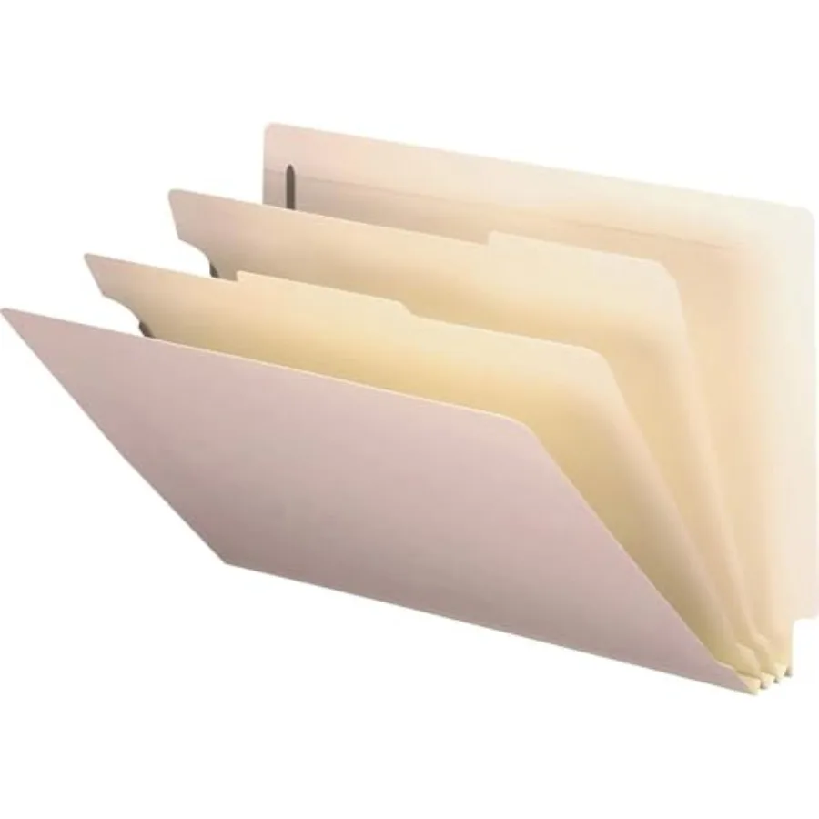 

Pressboard End Tab Classification File Folder 2 Dividers 2" Expansion Legal Size Manila 10 per Box 29835