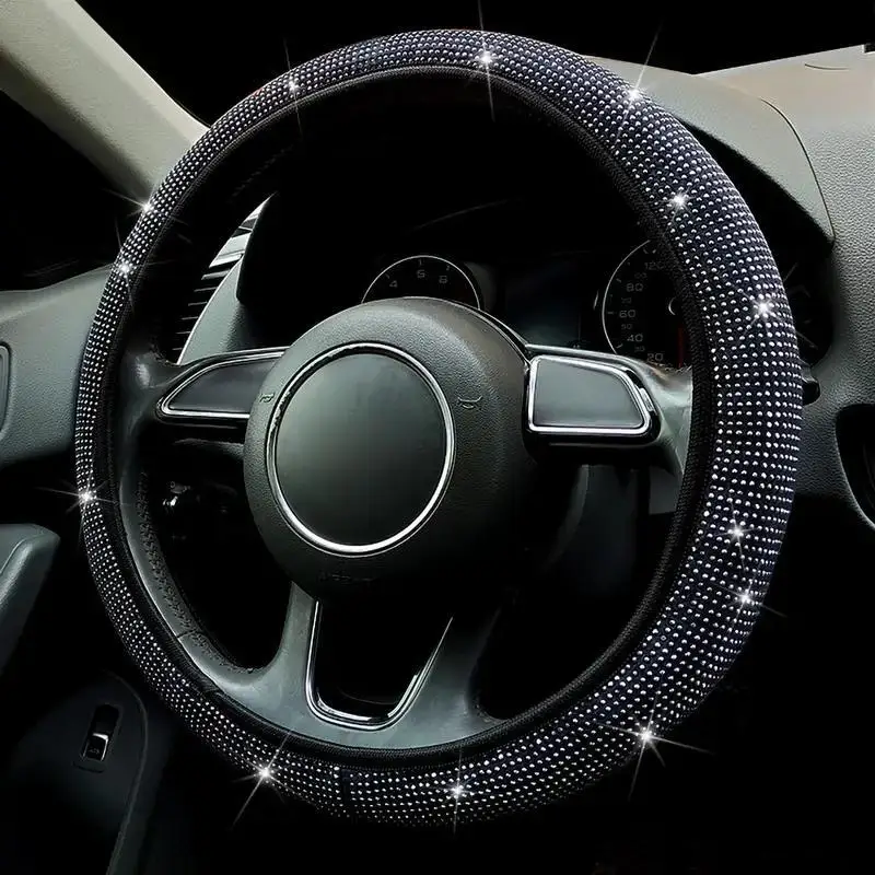 1PC diamond studded steering wheel cover with high elasticity suitable for all vehicle models