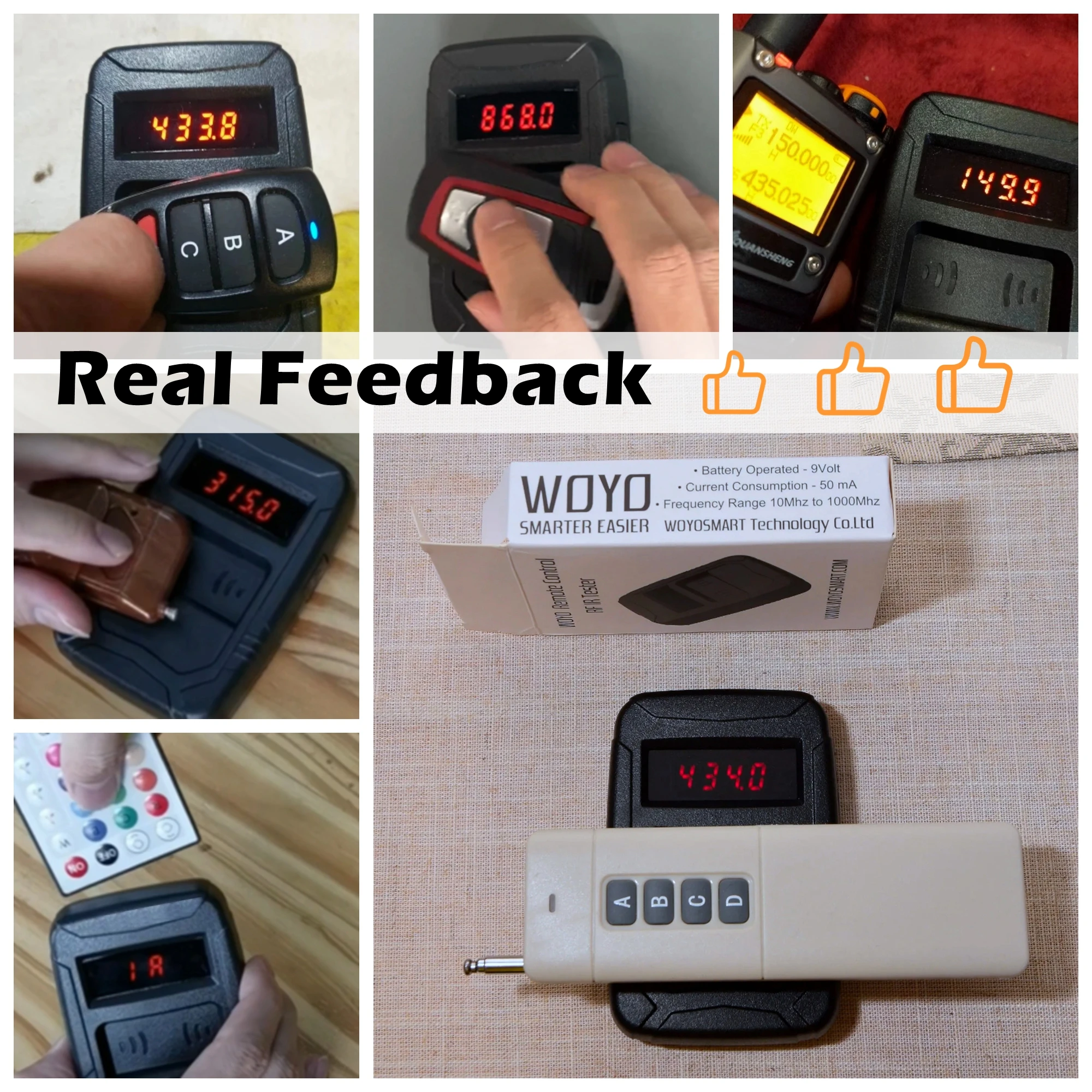10MHZ to 1000MHZ Autos chl üssel Frequenz tester für 315,433,868,902MHz, WOYO PL001 Tür RF TV Infrarot ir Fernbedienung Detektor Diagnose tool – Detail 10