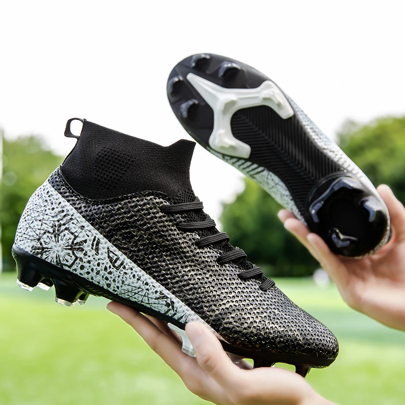 Nowe, popularne buty piłkarskie unisex: długie korki/korki do turfów, oddychające, antypoślizgowe i lekkie