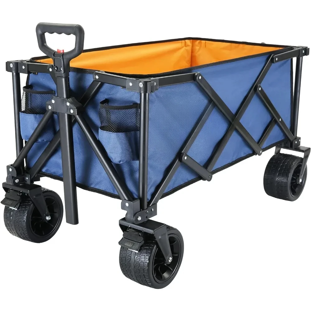 

Garden Cart, Heavy Duty 400lbs Capacity Portable Gardens Carts with Adjustable Handle, Foldable Wagon for Sports, Garden Cart