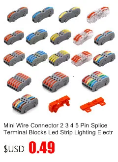 1PC Draht Stecker Elektrische Universal Schnell Leiter Splitter Push-in LED Kabel Terminal Blöcke Montierbare Schiene Junction Box – Detail 4