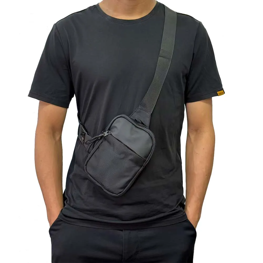 Tas selempang tahan air, korset unisex, cocok untuk ponsel berukuran 7,5 inci