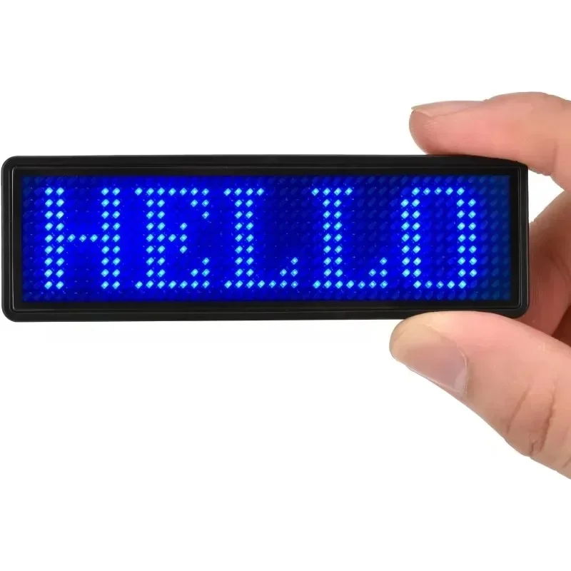 Rechargeable Bluetooth Digital LED Badge Insignia DIY Programmable Scrolling Message Board Mini LED Display LED Name Tag