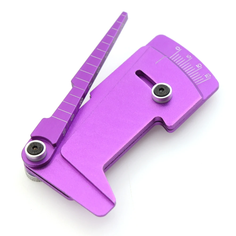 1 Pcs Metal Camber Gauge&Ride Height Gauge Tool/Ruler for Adjusting Height and Wheel Rim Camber RC Model Car HSP,Purple