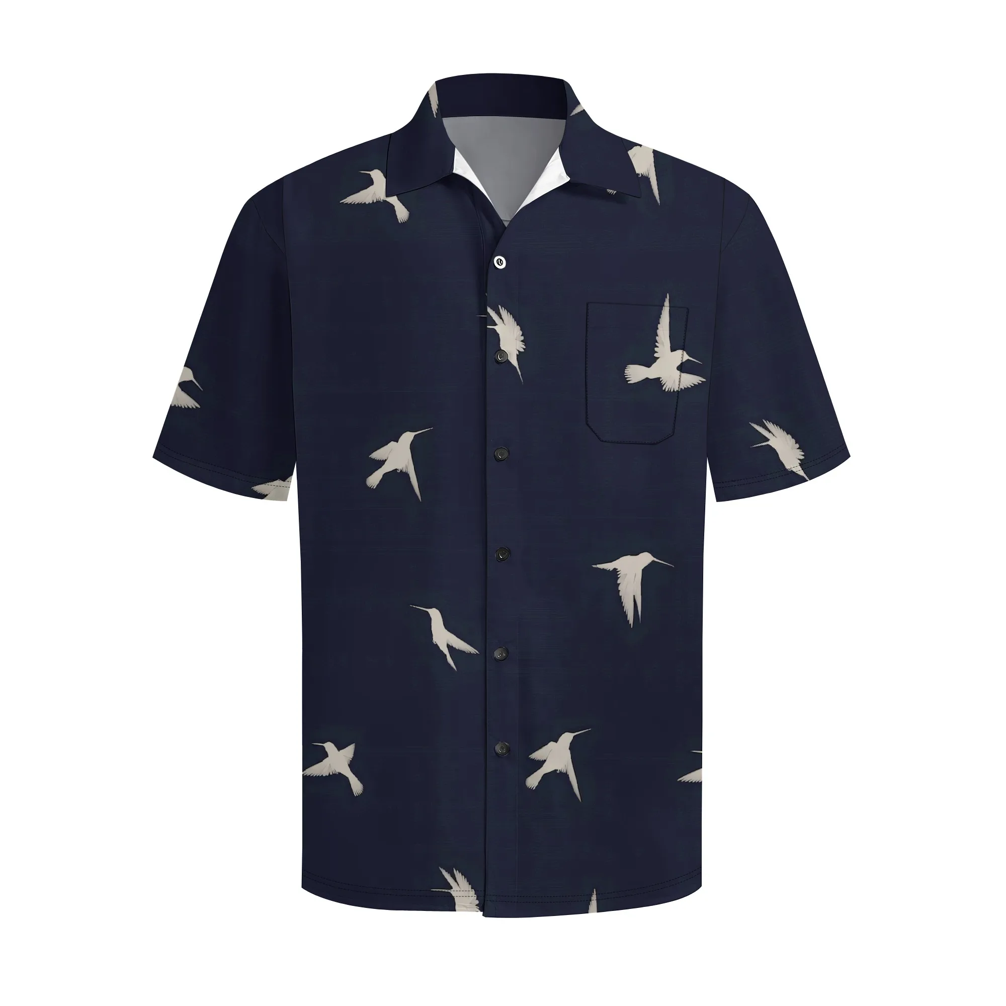 YEAE Men's Black Floral Short Sleeve Shirt 100% Polyester Casual Summer Trendy Stylish Design