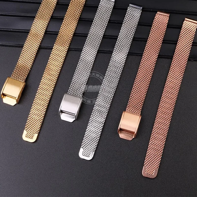 Stainless steel watch strap for Tissor 1853 T058109A 9mm refined metal mesh silver gold rose gold women watchband Watch bracelet