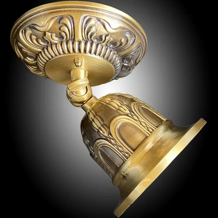 Vintage Solid Copper Ceiling Lights Surface Mount LED Spotlights Adjustable Ceiling Spot Light for Gallery Picture Lighting