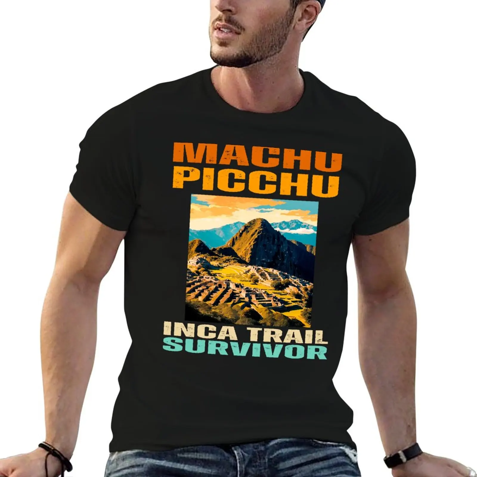 Machu Picchu inca trail survivor 2024 ,Cusco,Peru T-Shirt customizeds heavyweights summer tops luxury clothes men