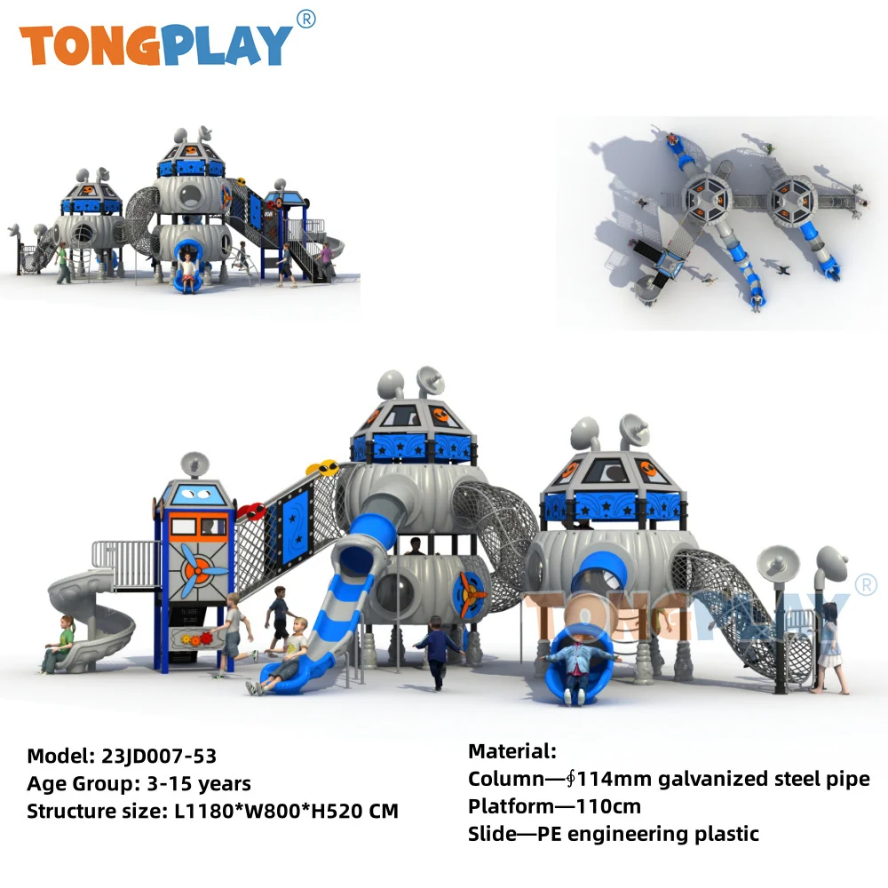 Tong play Factory-Parque de escalada de Material amigable para niños, equipo de entretenimiento para niños, tobogán para patio de juegos al aire libre, Serie de Base grande