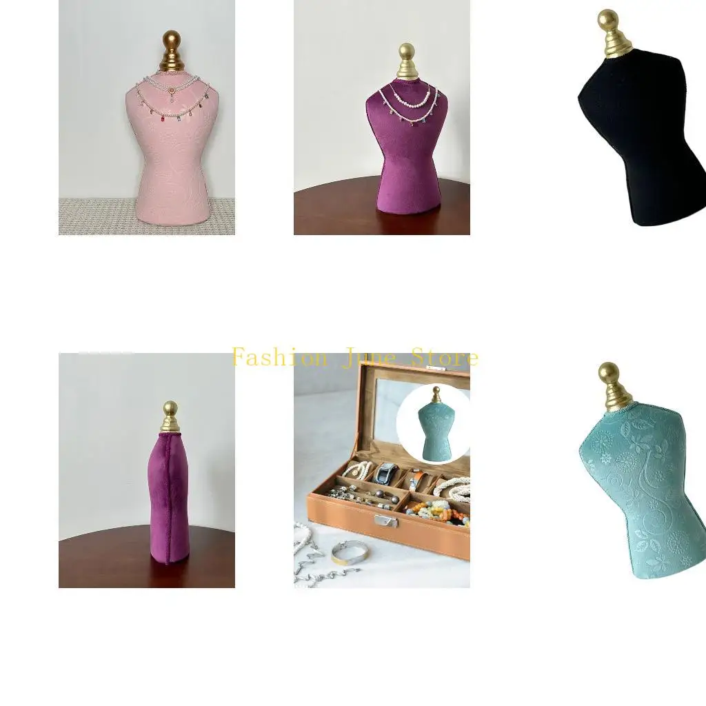 

N5KA Бархатное ожерелье, держатель для демонстрации бюста, идеально подходящий для видимости витрины магазина