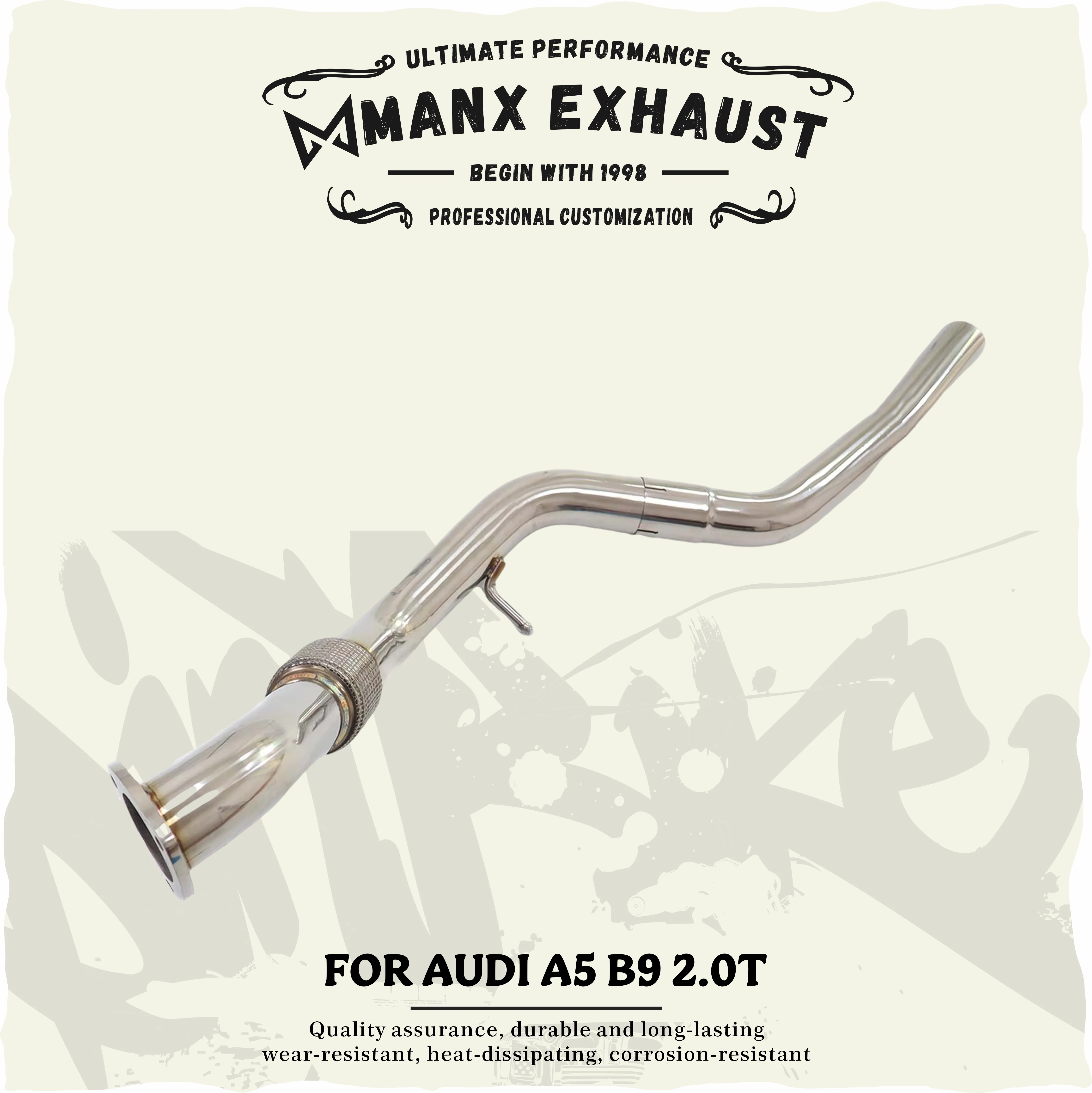 

Resonant tube for AUDI A5 B9 2.0T Stainless steel Performance Exhaust pipe
