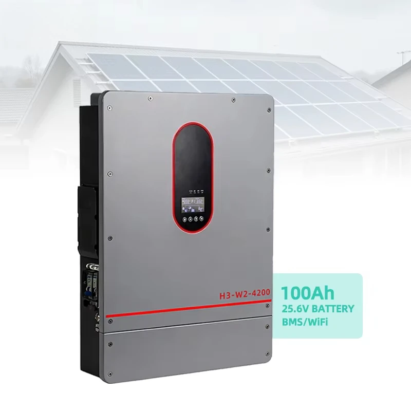 

Single Phase Hybrid Solar Inverter 3.6kw 24V 100Ah DC/AC Pure Sine Wave Converter Home Energy Storage Battery