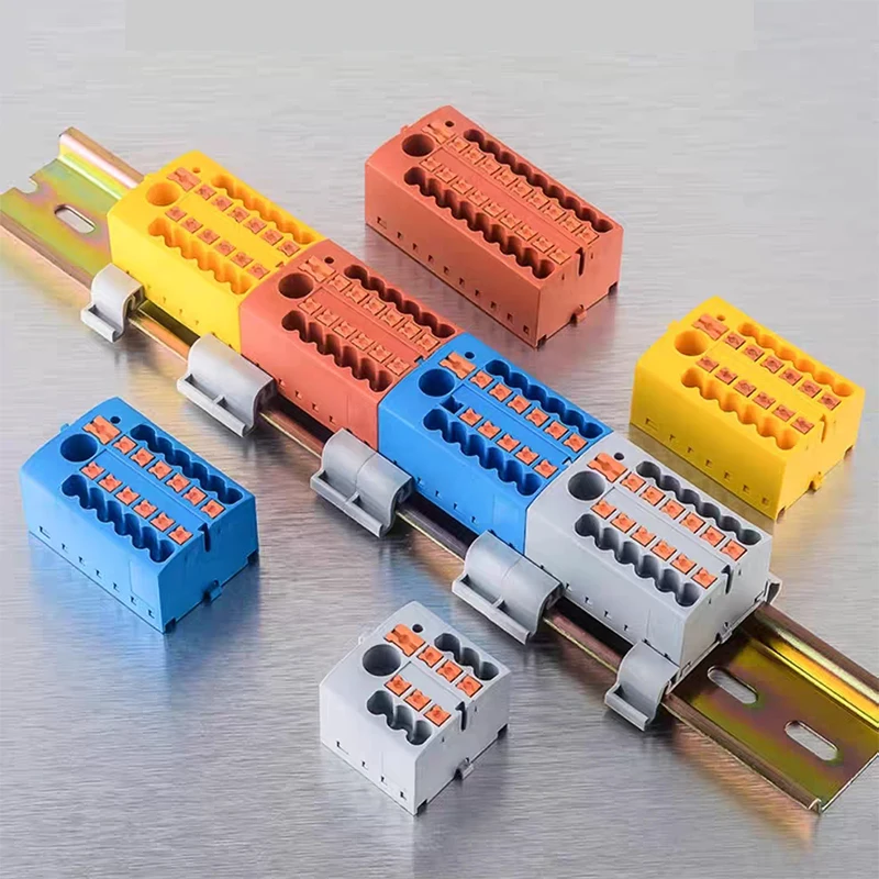 PTF6X2.5 DIN Rail Type Wire Connector One In Multiple Out Splitter Junction Box Quick Insertion Type Electrical Terminal Block