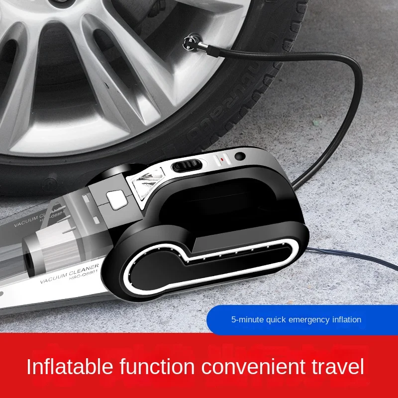 Vacuum cleaner for car wired multi-function inflatable portable large suction power hand led Air pump cigarette lighter plug