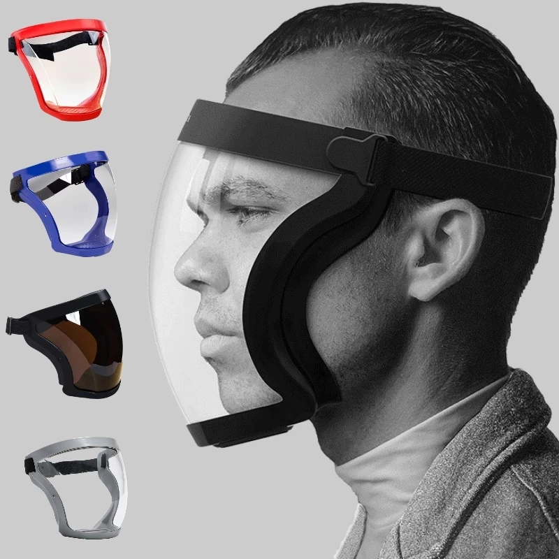 

6 Colors Transparent Face Mask Full Face Shield Safety Glasses Eye Protection Windproof Dustproof Anti-splash Kitchen Tool New