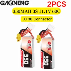 2 pezzi GAONENG GNB 3S 350MAH 11.1V 60C batteria LiPo con spina XT30 per FPV RC Racing Drone