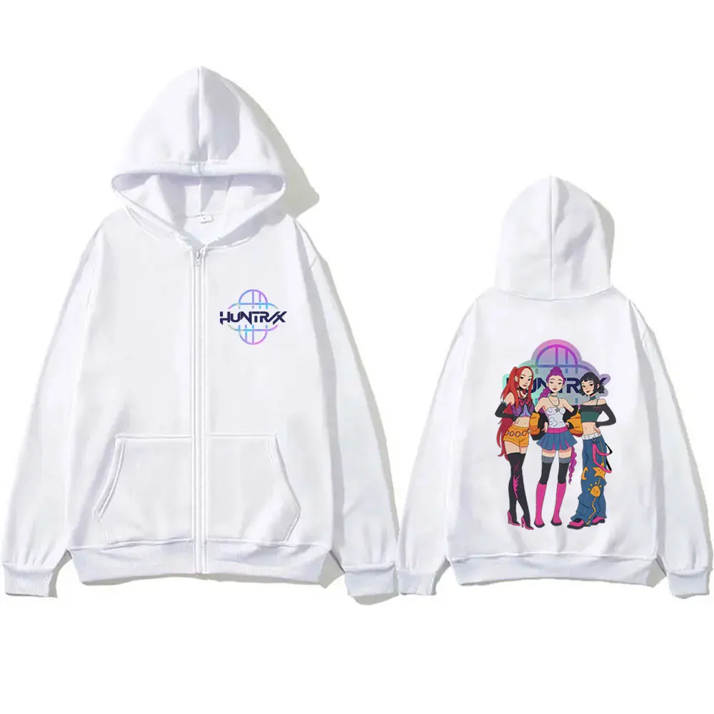 Movie KPop Demon Hunters Rumi Mira Zoey Graphic Zipper Hoodie Men Women Korean Fashion Trend Zip Up Hoodies Unisex Streetwear