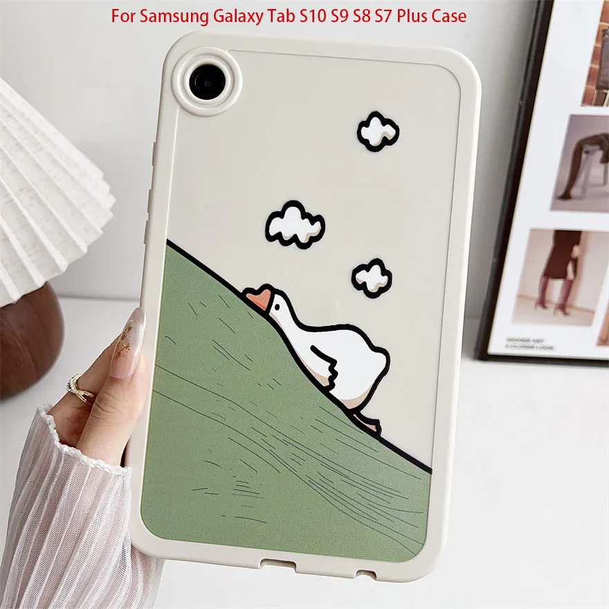 

For Samsung Galaxy Tab S10 plus Case TPU Back Sheel - Picture Frame Color Painting Design Compatible with S9 S8 S7 Tablet Covers