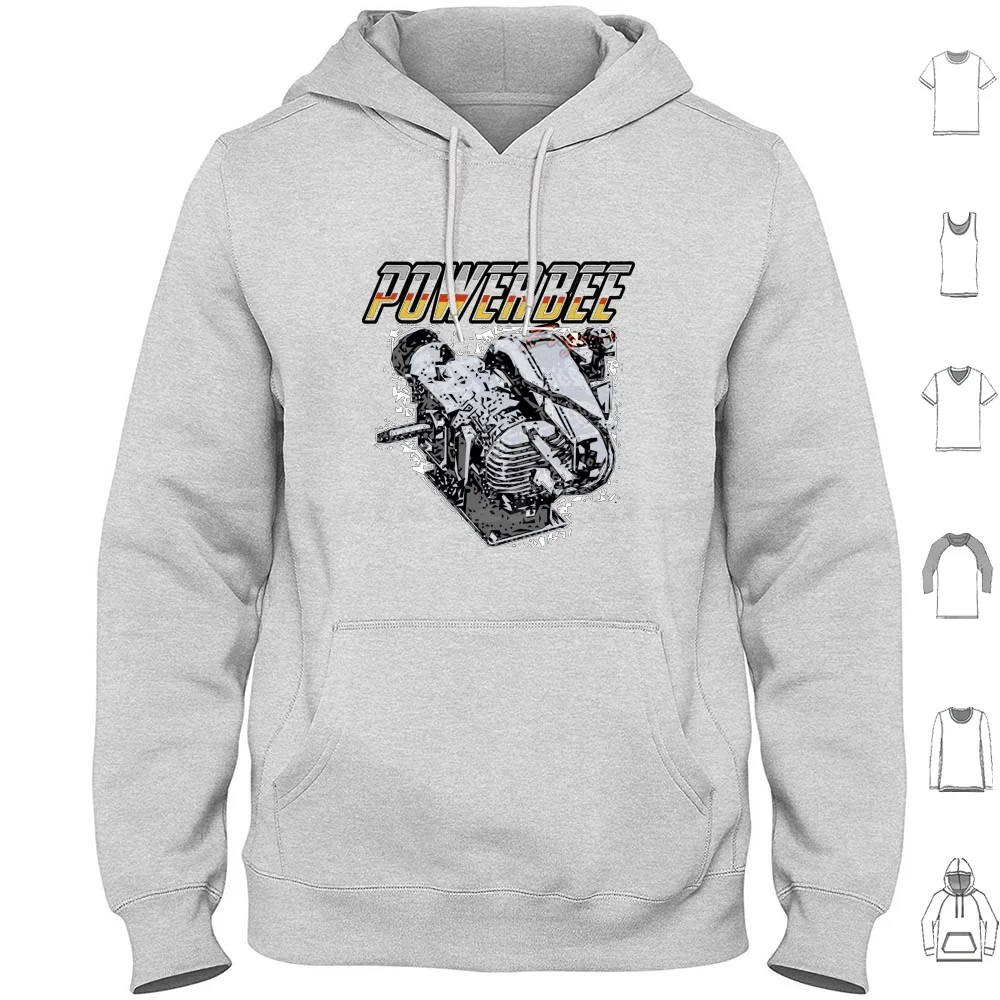 West Bend 580 Hoodies Long Sleeve Vintage Retro Engine 1960s Go Kart Racing Mini Bike Man Cave